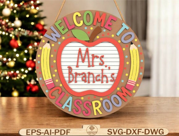 Apple Welcome Classroom Sign SVG: Graphics & Graphic Templates