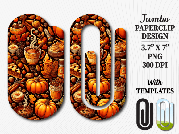 Autumn Harvest Pumpkin Jumbo Paperclip Graphics