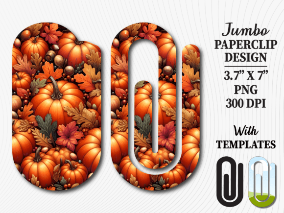 Autumn Pumpkin Fall Jumbo Paperclip: Graphics & Crafts Asset Review
