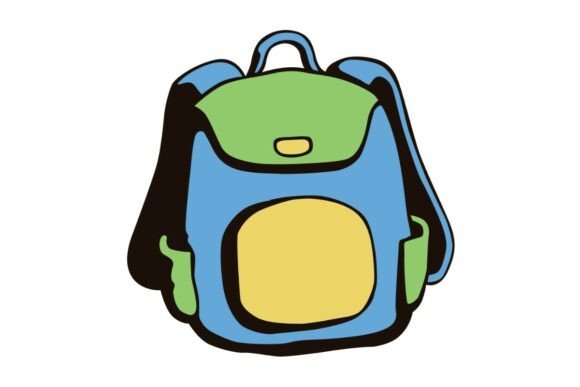 Blue Green Schoolbag Graphics for Crafts
