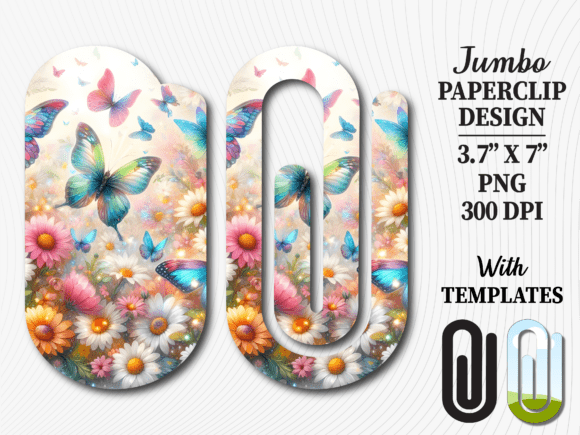 Butterfly Flower Garden Jumbo Paperclip Graphics