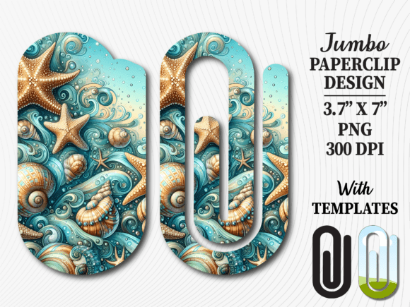 Coastal Beach Seashell Jumbo Paperclip Graphics
