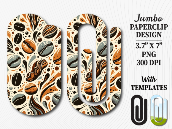 Coffee Bean Caffeine Jumbo Paperclip Graphics