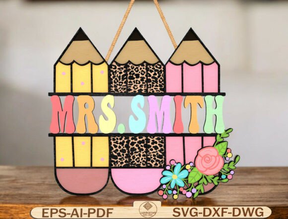Custom Name Classroom Door Hanger SVG: Graphics for Warm, Inviting Graphic Templates