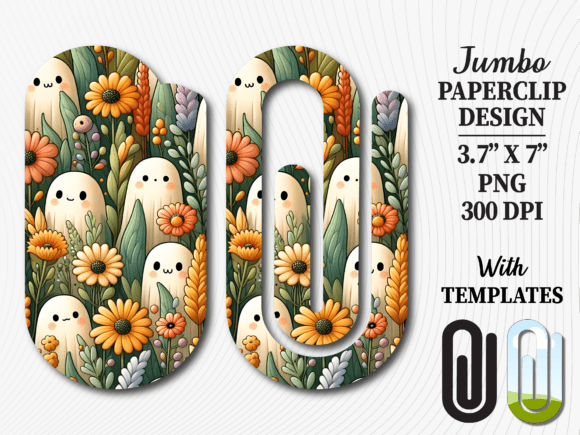 Cute Ghost Fall Garden Jumbo Paperclip