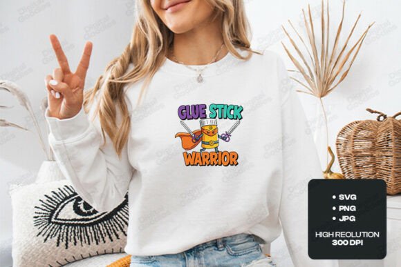 Glue Stick Warrior Cute Art Classroom Graphics