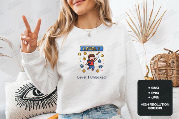 Level 1 Unlocked School Graphics for T-Shirt Designs