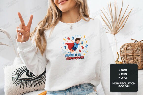 Math Is My Superpower Cute SVG: Graphics for T-Shirt Designs