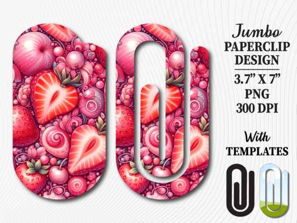 Mixed Berry Fruit Jumbo Paperclip Design: Graphics for Crafts & Branding