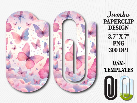 Pastel Butterfly Magic Jumbo Paperclip Graphics & Crafts