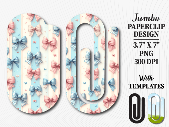 Pastel Coquette Ribbon Jumbo Paperclip