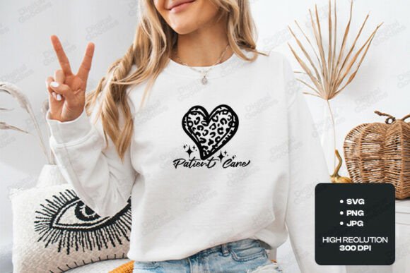Patient Care Leopard Heart Design