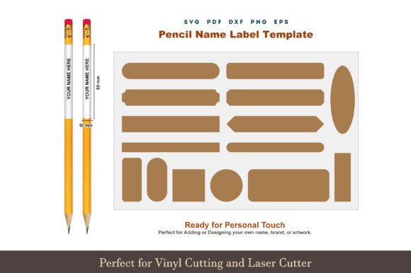 Pencil Label Template SVG PNG PDF