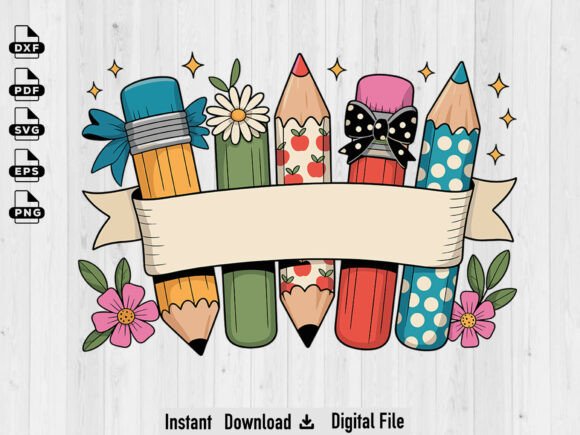 Personalized Teacher Pencil Bow PNG: Crafts & Graphics Review