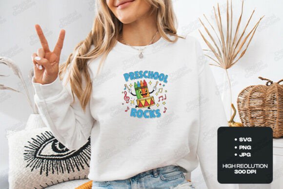 Preschool Rocks Cute Kids Design: T-Shirt Graphics
