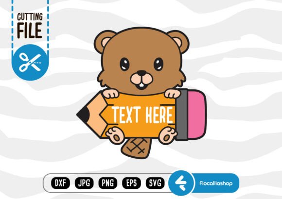 School Animal Name Frame: Beaver SVG Graphics for Crafts