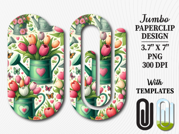 Spring Tulip Garden Jumbo Paperclip: Graphics & Crafts Asset Review