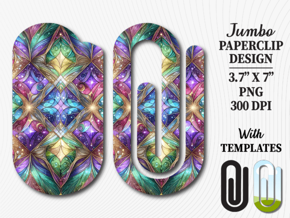 Stained Glass Boho Jumbo Paperclip Graphics & Crafts