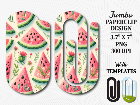 Summer Watermelon Fruit Jumbo Paperclip: Graphics for Crafts