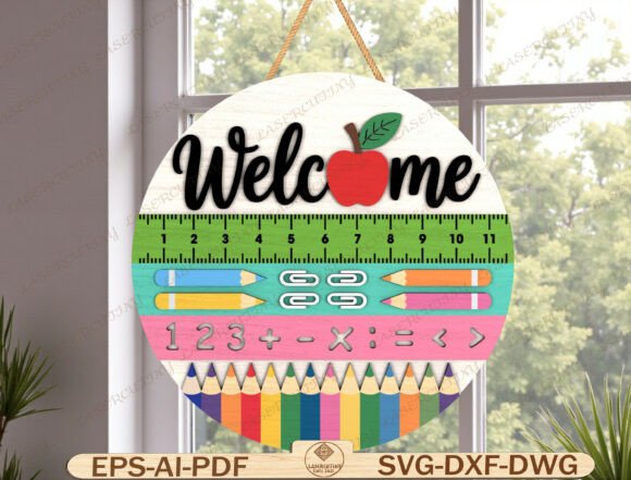 Teacher Welcome Sign Door Hanger SVG – Graphics & Graphic Templates