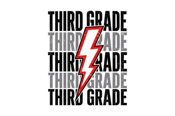 Third Grade Lightning Bolt SVG: Graphics for T-Shirt Designs