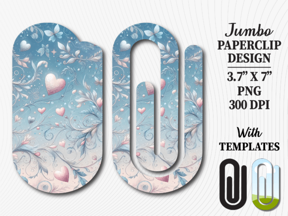 Winter Pastel Sparkle Jumbo Paperclip Graphics & Crafts